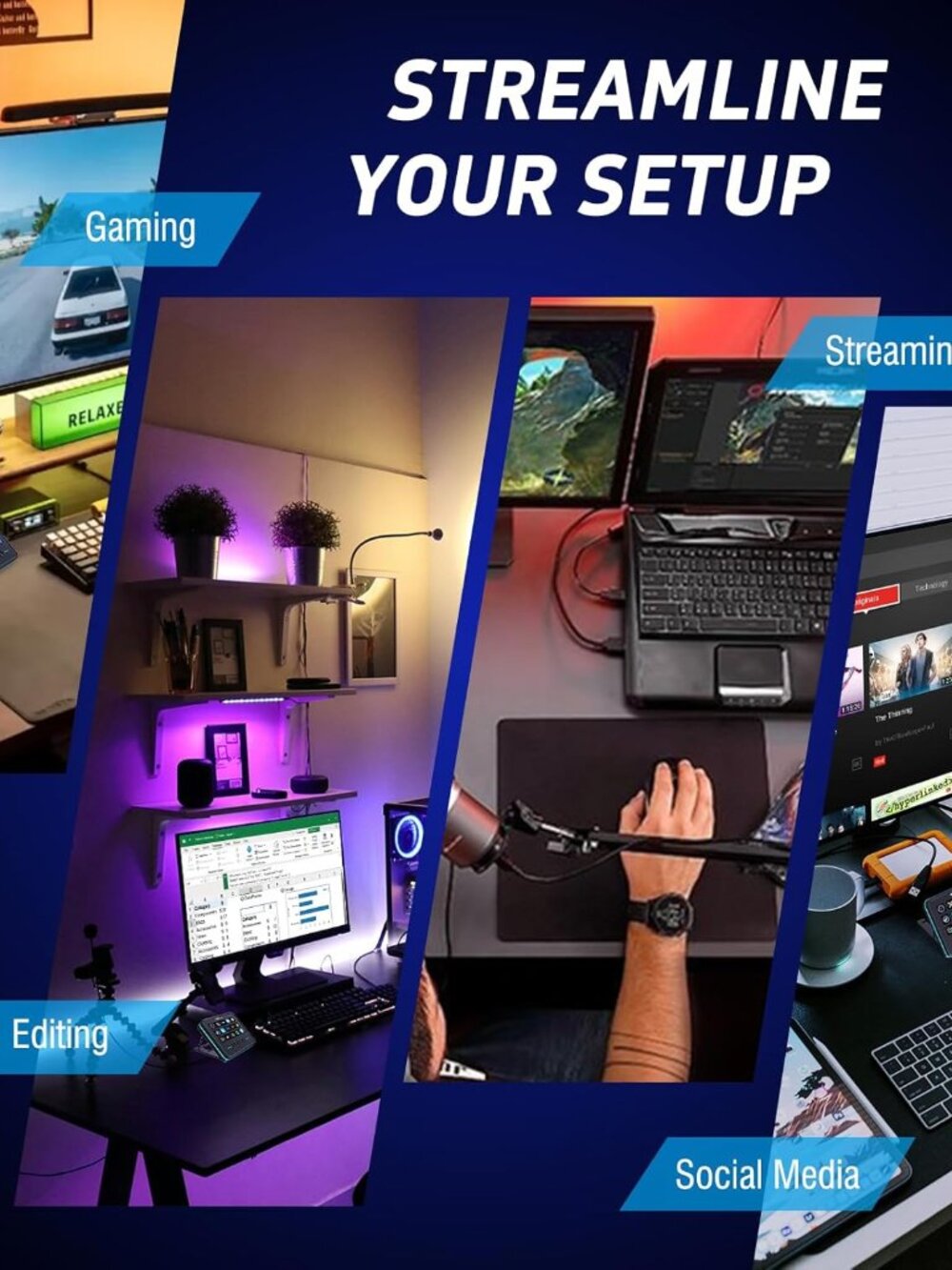 Macro Keypad, Stream Controller Deck Gaming Streaming Shortcut Keyboard, 18 Prog - Picture 6 of 9